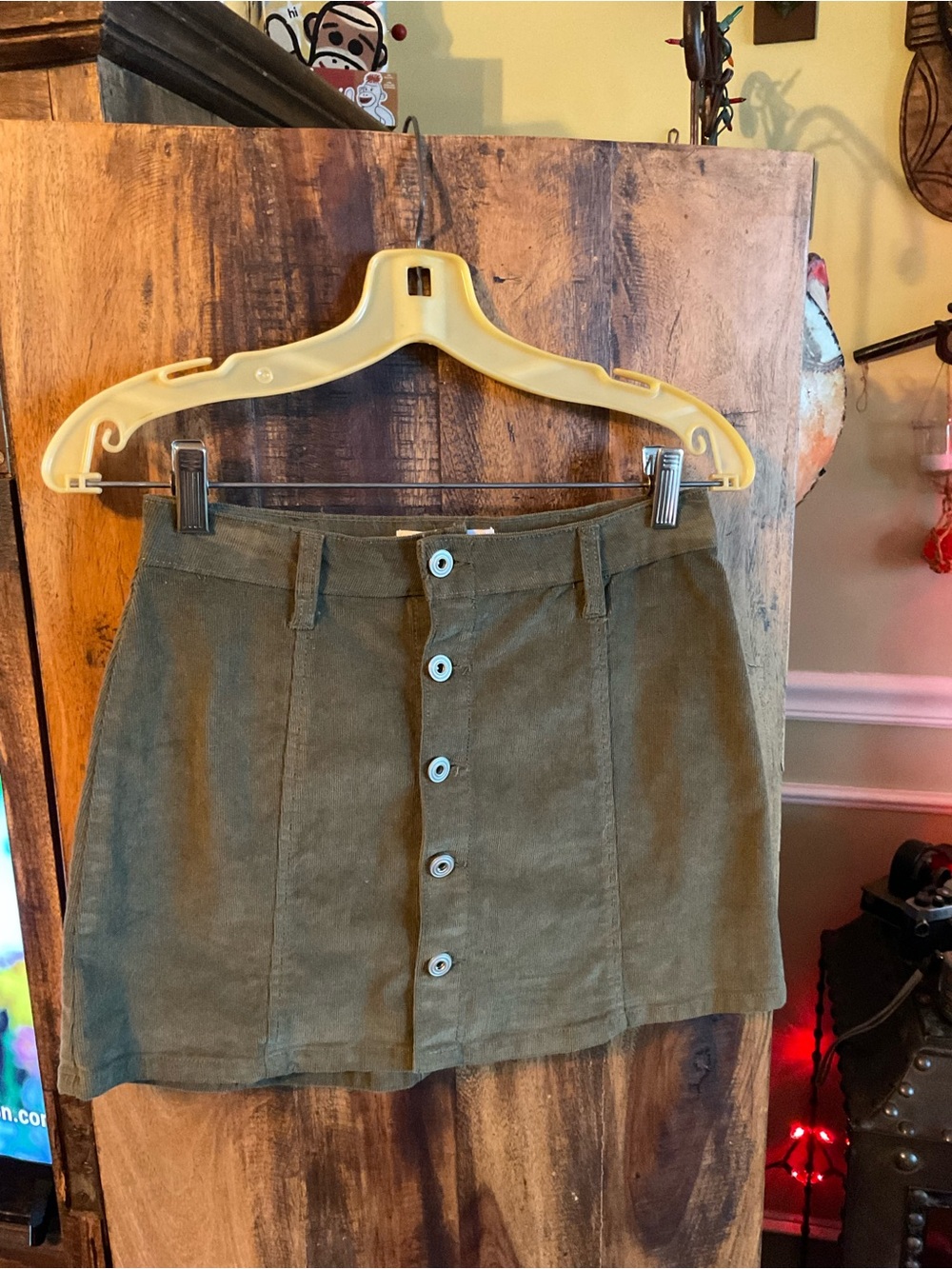 Celebrity Pink Olive Button-Front Mini Skirt